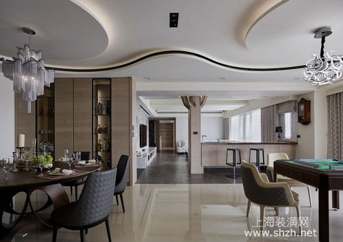 上海別墅裝修案例 現(xiàn)代風(fēng)加多元建材混搭,完美大氣宅